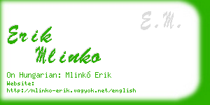 erik mlinko business card
